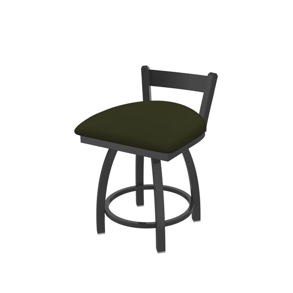 18" Low Back Swivel Vanity Stool, Pewter Finish, Canter Pine Seat